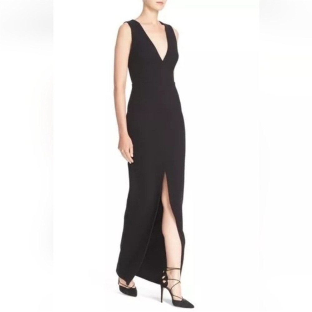 Alice + Olivia Kahlo V Neck Sleeveless Quilted Maxi Dress in Black Size 2